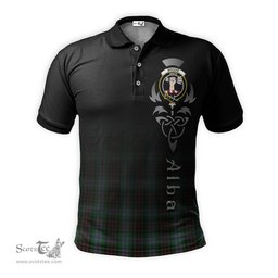 ScotsTee Shop Scottish Brodie Hunting Clan Crest Tartan Polo Shirt Featuring Alba Gu Brath Scotland Forever and Ever Celtic Cross