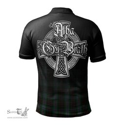 ScotsTee Shop Scottish Brodie Hunting Clan Crest Tartan Polo Shirt Featuring Alba Gu Brath Scotland Forever and Ever Celtic Cross