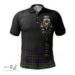 ScotsTee Shop Scottish Arnott Clan Crest Tartan Polo Shirt Featuring Alba Gu Brath Scotland Forever and Ever Celtic Cross