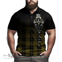 ScotsTee Shop Scottish Barclay Dress Clan Crest Tartan Polo Shirt Featuring Alba Gu Brath Scotland Forever and Ever Celtic Cross