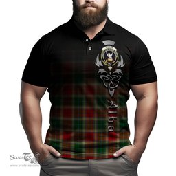 ScotsTee Shop Scottish Gibson Clan Crest Tartan Polo Shirt Featuring Alba Gu Brath Scotland Forever and Ever Celtic Cross