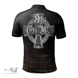 ScotsTee Shop Scottish Cumming Hunting Ancient Clan Crest Tartan Polo Shirt Featuring Alba Gu Brath Scotland Forever and Ever Celtic Cross