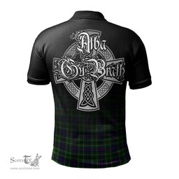 ScotsTee Shop Scottish Duncan Modern Clan Crest Tartan Polo Shirt Featuring Alba Gu Brath Scotland Forever and Ever Celtic Cross