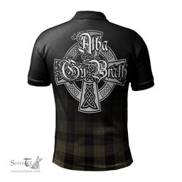ScotsTee Shop Scottish Dunlop Hunting Clan Crest Tartan Polo Shirt Featuring Alba Gu Brath Scotland Forever and Ever Celtic Cross
