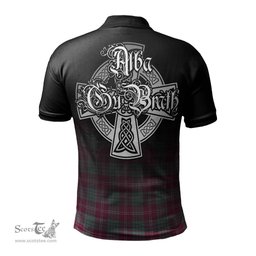 ScotsTee Shop Scottish Crawford Ancient Clan Crest Tartan Polo Shirt Featuring Alba Gu Brath Scotland Forever and Ever Celtic Cross