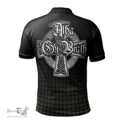 ScotsTee Shop Scottish Campbell Argyll Weathered Clan Crest Tartan Polo Shirt Featuring Alba Gu Brath Scotland Forever and Ever Celtic Cross