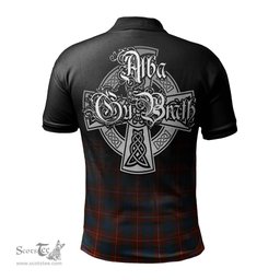 ScotsTee Shop Scottish Fraser Ancient Clan Crest Tartan Polo Shirt Featuring Alba Gu Brath Scotland Forever and Ever Celtic Cross