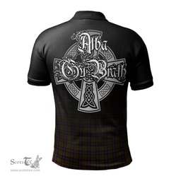 ScotsTee Shop Scottish Cochrane Modern Clan Crest Tartan Polo Shirt Featuring Alba Gu Brath Scotland Forever and Ever Celtic Cross
