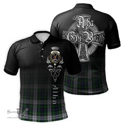 ScotsTee Shop Scottish Forbes Dress Clan Crest Tartan Polo Shirt Featuring Alba Gu Brath Scotland Forever and Ever Celtic Cross