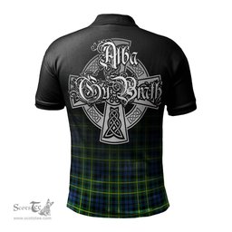 ScotsTee Shop Scottish Campbell of Breadalbane Ancient Clan Crest Tartan Polo Shirt Featuring Alba Gu Brath Scotland Forever and Ever Celtic Cross