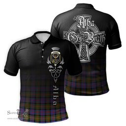 ScotsTee Shop Scottish Carnegie Ancient Clan Crest Tartan Polo Shirt Featuring Alba Gu Brath Scotland Forever and Ever Celtic Cross