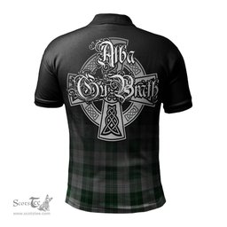 ScotsTee Shop Scottish Erskine Green Clan Crest Tartan Polo Shirt Featuring Alba Gu Brath Scotland Forever and Ever Celtic Cross