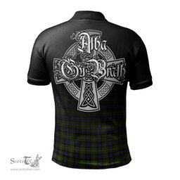 ScotsTee Shop Scottish Ferguson Modern Clan Crest Tartan Polo Shirt Featuring Alba Gu Brath Scotland Forever and Ever Celtic Cross