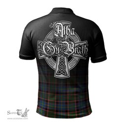 ScotsTee Shop Scottish Glass Clan Crest Tartan Polo Shirt Featuring Alba Gu Brath Scotland Forever and Ever Celtic Cross