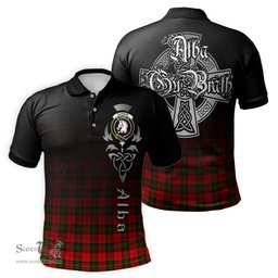 ScotsTee Shop Scottish Dunbar Modern Clan Crest Tartan Polo Shirt Featuring Alba Gu Brath Scotland Forever and Ever Celtic Cross