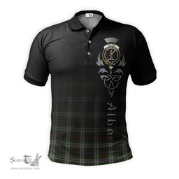 ScotsTee Shop Scottish Fraser Hunting Dress Clan Crest Tartan Polo Shirt Featuring Alba Gu Brath Scotland Forever and Ever Celtic Cross