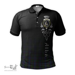 ScotsTee Shop Scottish Fletcher Clan Crest Tartan Polo Shirt Featuring Alba Gu Brath Scotland Forever and Ever Celtic Cross