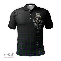 ScotsTee Shop Scottish Carmichael Modern Clan Crest Tartan Polo Shirt Featuring Alba Gu Brath Scotland Forever and Ever Celtic Cross