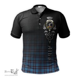 ScotsTee Shop Scottish Elliot Ancient Clan Crest Tartan Polo Shirt Featuring Alba Gu Brath Scotland Forever and Ever Celtic Cross