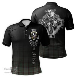 ScotsTee Shop Scottish Cochrane Hunting Clan Crest Tartan Polo Shirt Featuring Alba Gu Brath Scotland Forever and Ever Celtic Cross