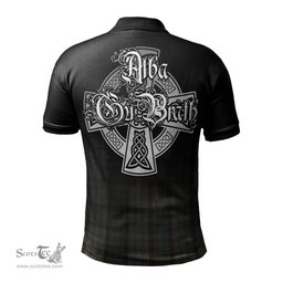 ScotsTee Shop Scottish Cochrane Hunting Clan Crest Tartan Polo Shirt Featuring Alba Gu Brath Scotland Forever and Ever Celtic Cross