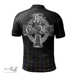 ScotsTee Shop Scottish Gayre Hunting Clan Crest Tartan Polo Shirt Featuring Alba Gu Brath Scotland Forever and Ever Celtic Cross