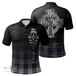 ScotsTee Shop Scottish Ferguson Dress Clan Crest Tartan Polo Shirt Featuring Alba Gu Brath Scotland Forever and Ever Celtic Cross