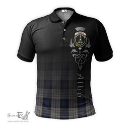 ScotsTee Shop Scottish Ferguson Dress Clan Crest Tartan Polo Shirt Featuring Alba Gu Brath Scotland Forever and Ever Celtic Cross