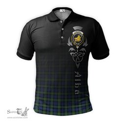 ScotsTee Shop Scottish Campbell Argyll Ancient Clan Crest Tartan Polo Shirt Featuring Alba Gu Brath Scotland Forever and Ever Celtic Cross