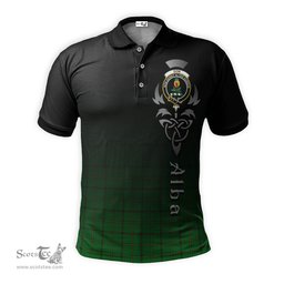 ScotsTee Shop Scottish Don Clan Crest Tartan Polo Shirt Featuring Alba Gu Brath Scotland Forever and Ever Celtic Cross