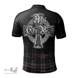 ScotsTee Shop Scottish Fraser Red Dress Clan Crest Tartan Polo Shirt Featuring Alba Gu Brath Scotland Forever and Ever Celtic Cross