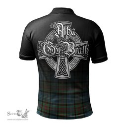 ScotsTee Shop Scottish Cathcart Clan Crest Tartan Polo Shirt Featuring Alba Gu Brath Scotland Forever and Ever Celtic Cross