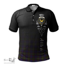 ScotsTee Shop Scottish Durie Clan Crest Tartan Polo Shirt Featuring Alba Gu Brath Scotland Forever and Ever Celtic Cross
