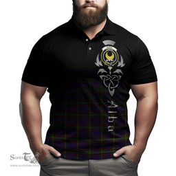 ScotsTee Shop Scottish Durie Clan Crest Tartan Polo Shirt Featuring Alba Gu Brath Scotland Forever and Ever Celtic Cross