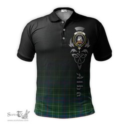 ScotsTee Shop Scottish Duncan Ancient Clan Crest Tartan Polo Shirt Featuring Alba Gu Brath Scotland Forever and Ever Celtic Cross