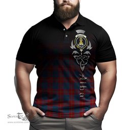 ScotsTee Shop Scottish Galloway Red Clan Crest Tartan Polo Shirt Featuring Alba Gu Brath Scotland Forever and Ever Celtic Cross
