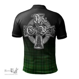 ScotsTee Shop Scottish Galloway Clan Crest Tartan Polo Shirt Featuring Alba Gu Brath Scotland Forever and Ever Celtic Cross