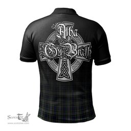 ScotsTee Shop Scottish Davidson of Tulloch Dress Clan Crest Tartan Polo Shirt Featuring Alba Gu Brath Scotland Forever and Ever Celtic Cross