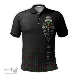 ScotsTee Shop Scottish Crosbie Clan Crest Tartan Polo Shirt Featuring Alba Gu Brath Scotland Forever and Ever Celtic Cross