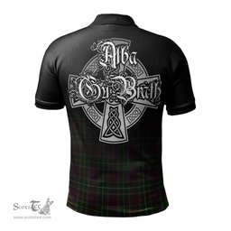 ScotsTee Shop Scottish Crosbie Clan Crest Tartan Polo Shirt Featuring Alba Gu Brath Scotland Forever and Ever Celtic Cross