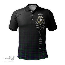 ScotsTee Shop Scottish Campbell of Cawdor Modern Clan Crest Tartan Polo Shirt Featuring Alba Gu Brath Scotland Forever and Ever Celtic Cross