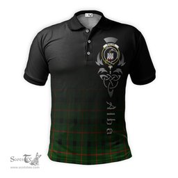 ScotsTee Shop Scottish Kincaid Modern Clan Crest Tartan Polo Shirt Featuring Alba Gu Brath Scotland Forever and Ever Celtic Cross
