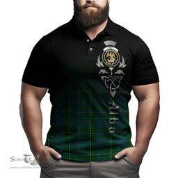ScotsTee Shop Scottish Hay Hunting Clan Crest Tartan Polo Shirt Featuring Alba Gu Brath Scotland Forever and Ever Celtic Cross