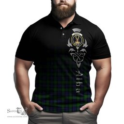 ScotsTee Shop Scottish Gordon Clan Crest Tartan Polo Shirt Featuring Alba Gu Brath Scotland Forever and Ever Celtic Cross