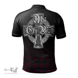 ScotsTee Shop Scottish Lindsay Clan Crest Tartan Polo Shirt Featuring Alba Gu Brath Scotland Forever and Ever Celtic Cross