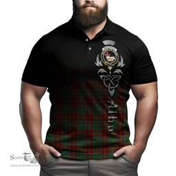 ScotsTee Shop Scottish MacDonald of Kingsburgh Clan Crest Tartan Polo Shirt Featuring Alba Gu Brath Scotland Forever and Ever Celtic Cross