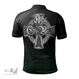ScotsTee Shop Scottish MacKendrick Clan Crest Tartan Polo Shirt Featuring Alba Gu Brath Scotland Forever and Ever Celtic Cross