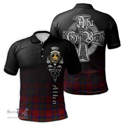 ScotsTee Shop Scottish MacGillivray Clan Crest Tartan Polo Shirt Featuring Alba Gu Brath Scotland Forever and Ever Celtic Cross