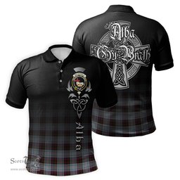 ScotsTee Shop Scottish MacDonald Dress Ancient Clan Crest Tartan Polo Shirt Featuring Alba Gu Brath Scotland Forever and Ever Celtic Cross