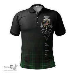 ScotsTee Shop Scottish MacAulay of Lewis Clan Crest Tartan Polo Shirt Featuring Alba Gu Brath Scotland Forever and Ever Celtic Cross